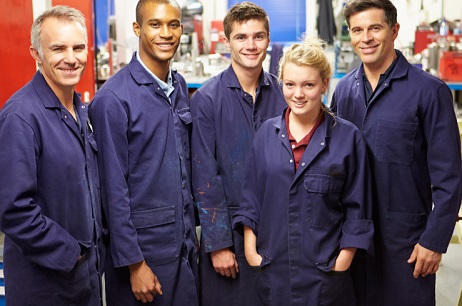 Portrait Of Staff Standing In Engineering Factory
